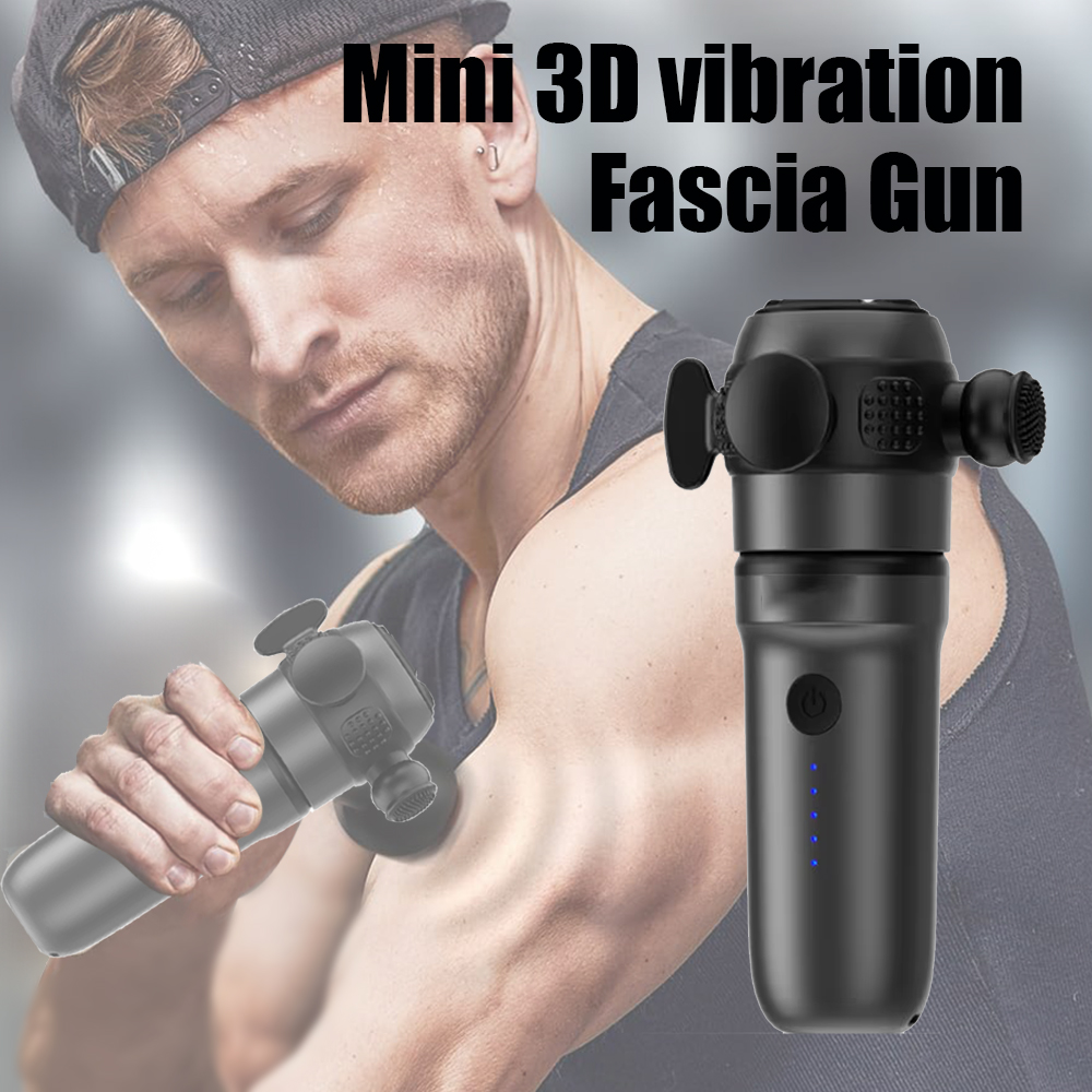 Home Gym Mini - ปืนนวดกล้ามเนื้อแบบสั่นสะเทือน 3 มิติ ขนาดเล็ก นวดเนื้อเยื่อลึก ความถี่สูง