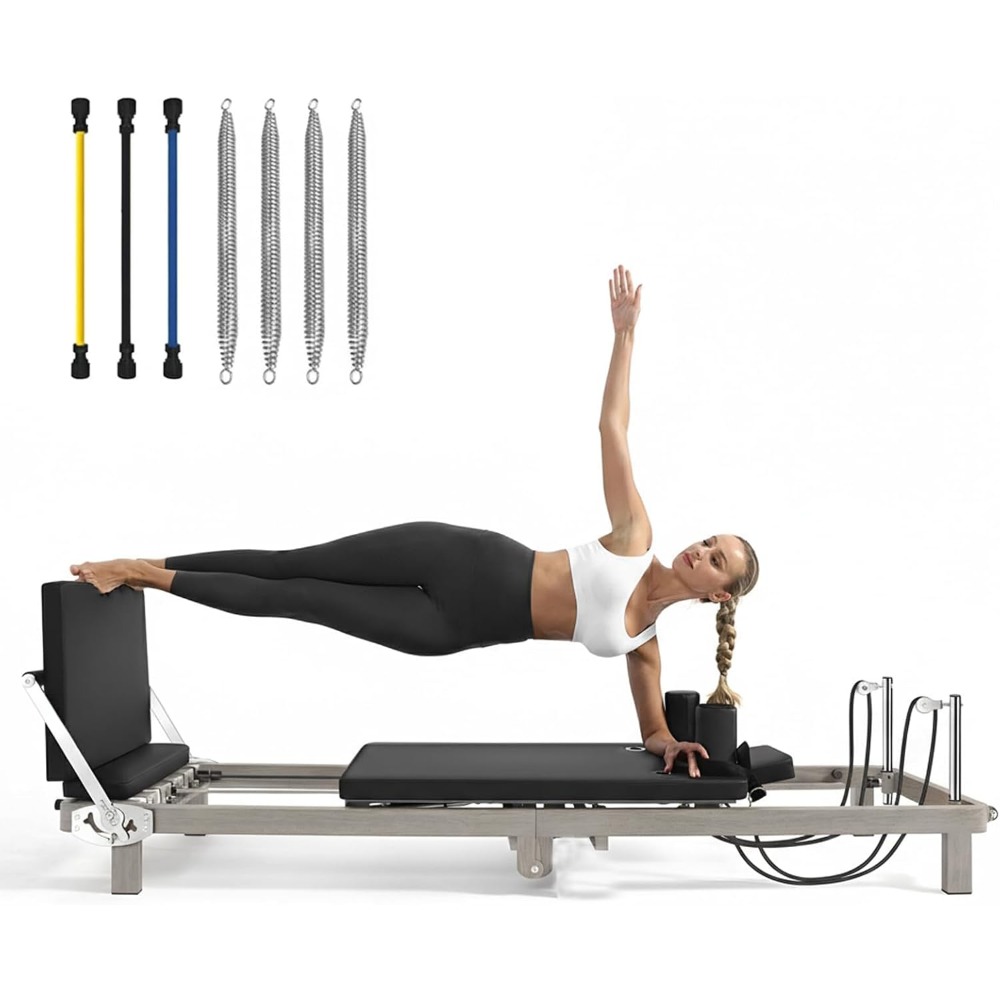 Home Gym Foldable - เครื่องพิลาทิสแบบพับได้ขนาด 75 นิ้ว - ยิมในบ้านพร้อมระบบต้านแรงสองชั้น, แผ่นกระโดด,