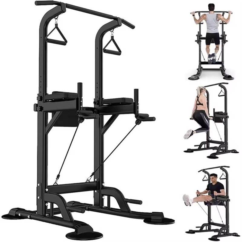 Pull Up Bar Tower - อุปกรณ์ออกกำลังกายแบบดึงข้อและดิปบาร์ ดีไซน์ใหม่ ปรับระดับได้ ฟังก์ชั่นหลากหลาย เพิ่มความแข็งแรง