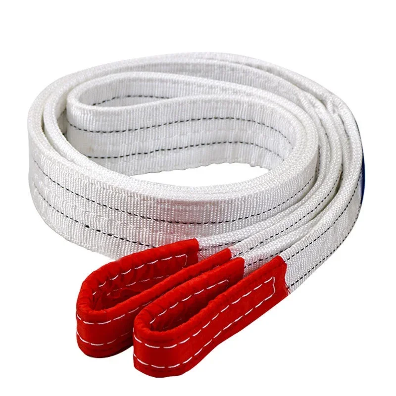Pull Up Bar Tower - 1Tx3M 1Tx1M 2Tx1M อุตสาหกรรมเข็มขัดยกสวมใส่สีขาวแบนเข็มขัดยก Trailer สลิงเครนยกสินค้าโพลีเอสเตอร์