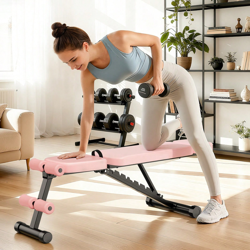 Home Gym Foldable - ม้านั่งยกน้ำหนักปรับระดับได้ 9 ระดับ พับเก็บได้ สำหรับออกกำลังกายที่บ้าน เสริมสร้างความแข็งแรงทั่วร่างกาย