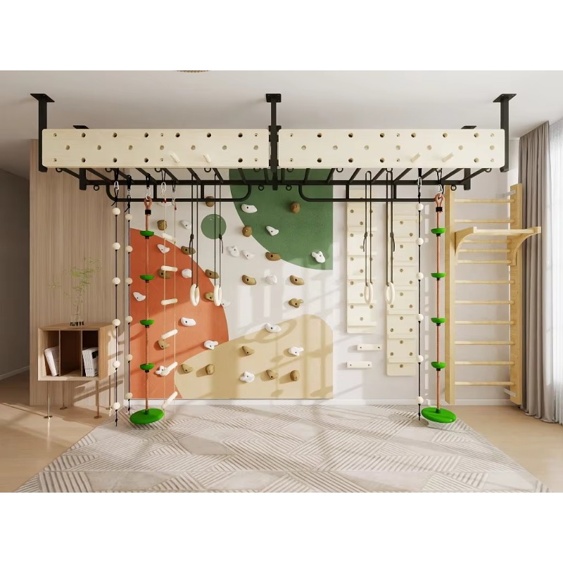 ผนังปีนป่ายไม้สำหรับเด็กในร่ม  - Home Gym Kids บทวิจารณ์และราคา