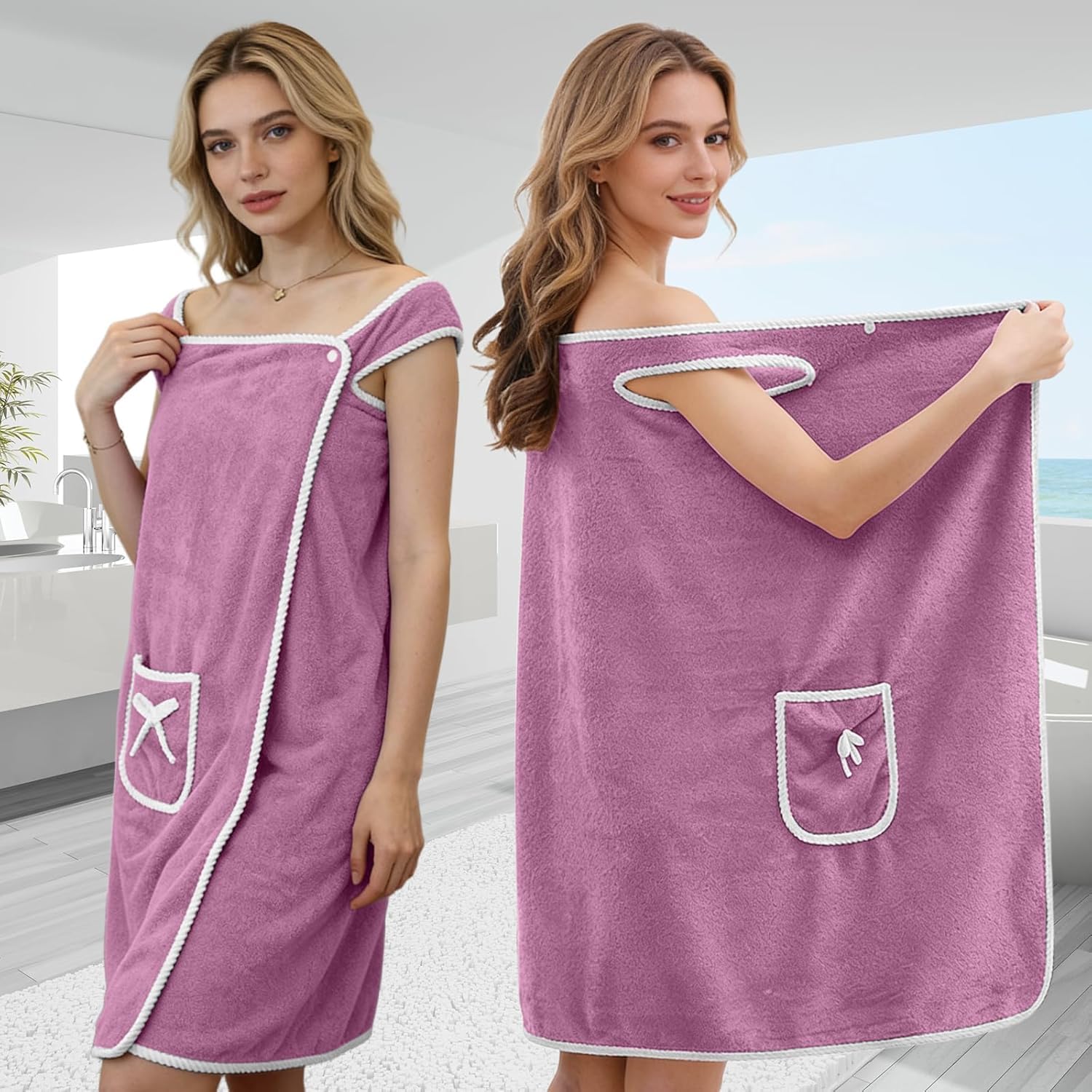 ผ้าขนหนูอาบน้ำแบบสวมใส่ได้ แห้ - Home Gym Women บทวิจารณ์และราคา