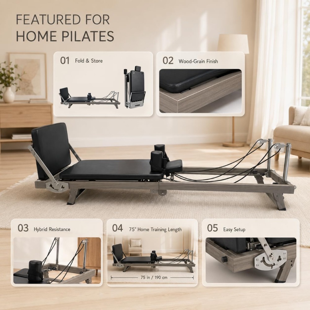 เครื่องพิลาทิสแบบพับได้ขนาด 75 - Home Gym Foldable บทวิจารณ์และราคา